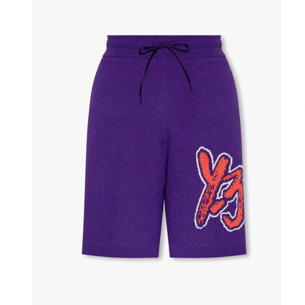 NWT Y-3 Yohji Yamamoto Knit Logo Shorts in Purple